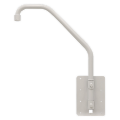 DWC-PZPARAMW2 parapet mount bracket with curved arm and wall-mounted base plate for structured cabling installation Main image