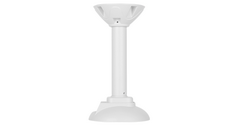 Ivory ceiling mount bracket for V7 ultra low-profile vandal dome cameras with white cylindrical pole and base plate Main image