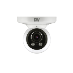 DWC-VA583WTIR 5MP white dome security camera with dual infrared LEDs and vari-focal lens mounted on wall Main image