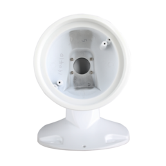 White wall mount bracket for vandal ball turret camera with pedestal base and mounting hardware Main image