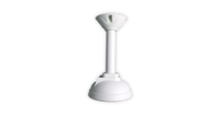 White ceiling mount bracket with threaded shaft for vandal dome and turret cameras