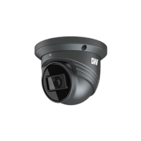 DWC MEGapix 4MP turret IP camera with fixed lens and IR in black, mounted on ceiling