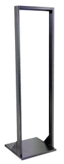 VMP 2 Post Network Equipment Rack, 71 inches tall, black steel frame with open design for server and networking hardware