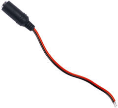 SECO-LARM 3 ft female DC power adapter jack pigtail cable with black connector and red/black wire leads
