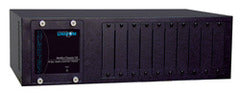 UNICOM Velocity 14-bay media converter chassis with modular slots and front panel controls for network infrastructure