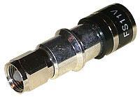 ICM Compression RG11 Coaxial Cable F Connector with brass ferrule and black compression fitting