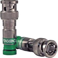 Belden universal compression BNC connector for RG6 cable with green boot and metal ferrule