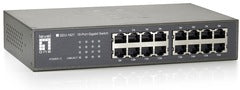 LevelOne 16-port gigabit Ethernet switch with 16 RJ45 ports for network connectivity and data center cabling infrastructure