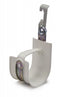 Platinum Tools 2-inch HPH J-Hook with Batwing Clip in white plastic, shown with mounting hardware for cable management