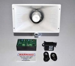 ETS single zone 2-way audio surveillance system kit with white flush mount speaker, control module, power adapter, and remot…
