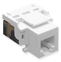 ICC EZ Voice RJ11 modular keystone jack in white with integrated wiring terminals