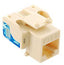 Almond Cat5e EZ modular keystone jack with tool-free termination design for structured cabling installations