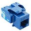 Blue Cat5e EZ modular keystone jack with push-pull connectors for network cabling installation