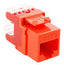 Orange HD Cat 6 modular keystone jack connector for structured cabling installations