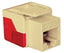 ICC Cat 6 EZ Modular Keystone Jack in ivory and red, featuring easy termination design for structured cabling installations
