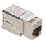 ICC Cat 6A shielded modular keystone jack with metal housing and RJ45 connector port for network cabling installations