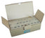 Bulk pack of 25 ivory surface mount boxes with 2-port capacity, displayed open showing internal compartments and packaging