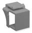 Gray modular keystone blank insert with hinged cover for structured cabling rack systems