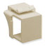 Ivory modular Keystone blank insert with hinged flip cover for structured cabling applications