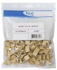 100-pack ivory modular keystone blank inserts for network cabling in retail packaging