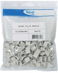 100-pack white ICC modular keystone blank insert modules for network cabling installations
