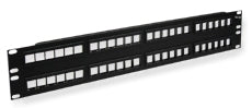 ICC 48-port blank patch panel with 2 RMS for structured cabling rack installations Main image