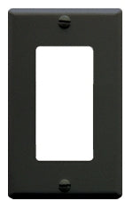 Black single gang Decora faceplate with rectangular opening for network outlets and switches Main image
