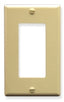 Ivory single gang decora faceplate with rectangular opening for network cabling and structured cabling accessories