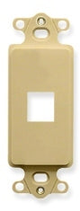 Ivory 1-port Decora insert wall plate for structured cabling and network installations