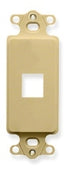 Ivory 1-port Decora insert wall plate for structured cabling and network installations