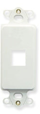 White 1-port Decora insert wall plate for structured cabling and network installations
