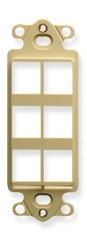 Ivory 6-port Decora insert for high-density networking applications with dual mounting holes Main image