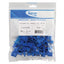 25-pack of ICC Cat5e EZ modular keystone jacks in blue, displayed in clear packaging with product specifications label