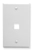 White single gang keystone wall plate with 1 port opening for network cabling installations