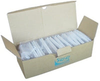 25-pack of ICC single gang keystone wall plates with 4-port capacity in white, displayed in bulk packaging box