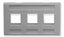 Gray 3-port TIA Keystone furniture faceplate with three rectangular openings for network cabling connectors