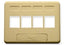 Ivory 4-port NEMA keystone furniture faceplate with four rectangular openings for network cabling connectors
