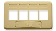 Ivory 4-port TIA Keystone furniture faceplate with labeled port openings and cable management slot Main image