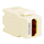Almond ICC Professional Grade HDMI Keystone Jack with red internal connectors, designed for network cabling installations