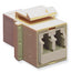 ICC LC duplex fiber optic keystone adapter module in ivory color with gold plated connectors