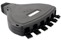 ICC 6 Port Mobile Modular Outlet Box with gray top cover and black base featuring six cable management ports