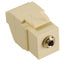Almond-colored ICC stereo audio 3.5mm keystone jack connector for structured cabling installations