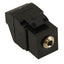 Black ICC stereo audio 3.5mm keystone jack with gold-plated connector for network cabling installations