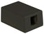 Black surface mount box with single port opening for network cabling applications
