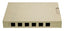 Ivory 12-port surface mount networking box with cable management slots for structured cabling installations