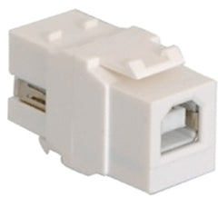White USB A to B female to female adapter module for network cabling connections Main image