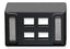 Black ICC Universal 4 Port Keystone furniture faceplate with mounting brackets and port openings