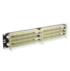 ICC 110 rackmount patch panel with 200 pair Cat5e capacity, 2 RU size, beige horizontal cabling distribution unit Main image