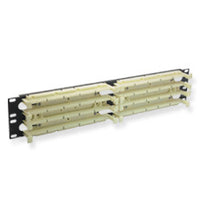 ICC 110 rackmount patch panel with 200 pair Cat5e capacity, 2 RU size, beige horizontal cabling distribution unit