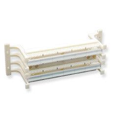ICC 110 Block with feet for Cat5e structured cabling, 100 pair capacity, white plastic housing with terminal strips Main image